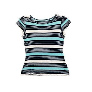 Medium perfect t by the limited. Blue and white horizontal stripes